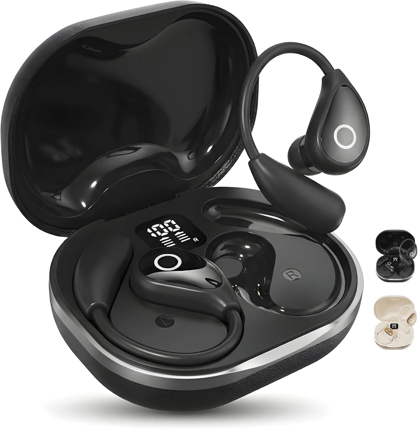 M95 Earhook Earbuds · Black — product view