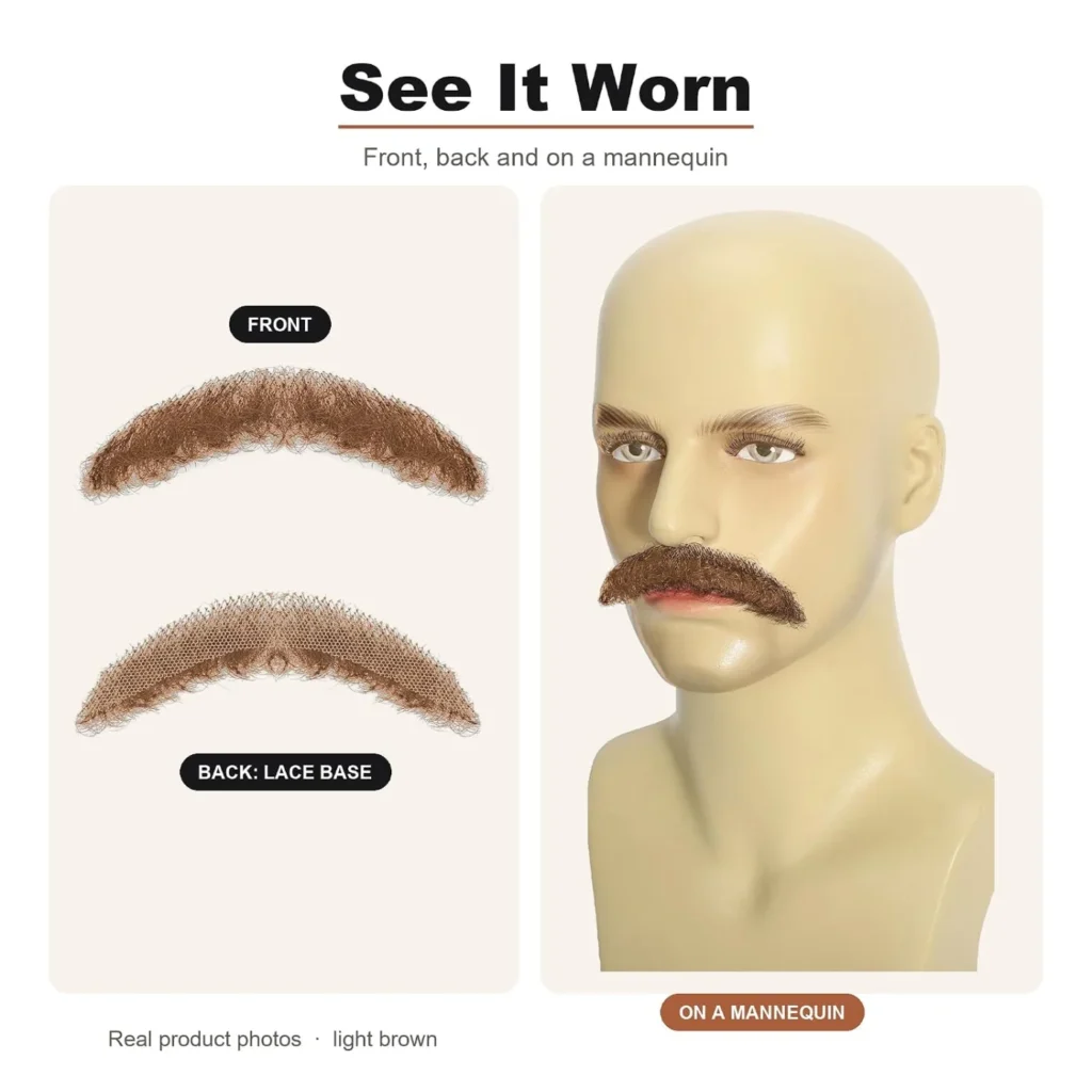 Light Brown Wavy Mustache — listing detail