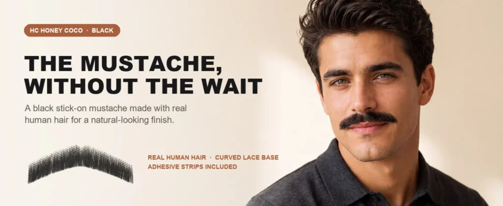Black Arched Mustache — character styling