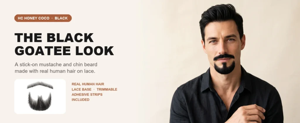 Black Goatee & Mustache Set — character styling