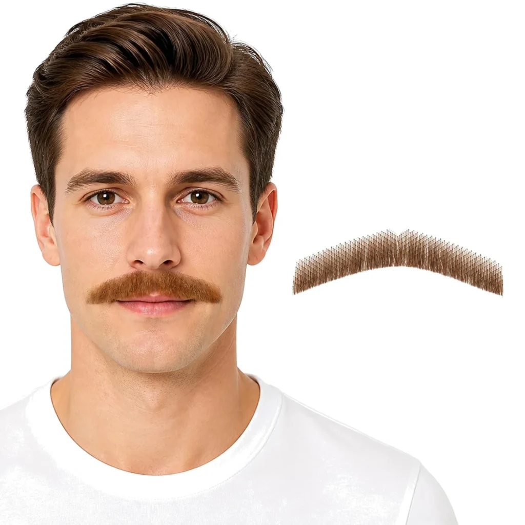 Light Brown Arched Facial Hair — product view