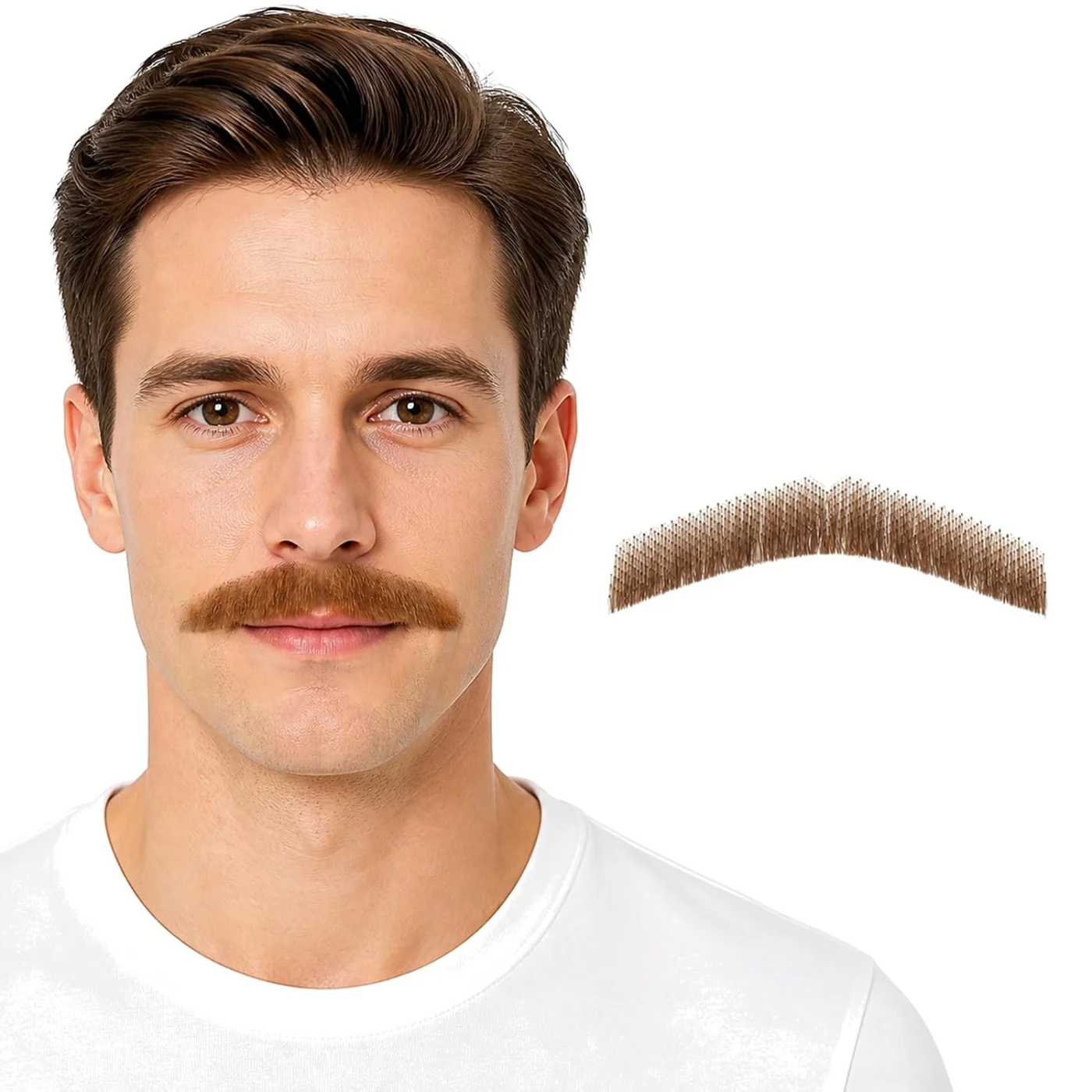 Light Brown Arched Facial Hair — product view