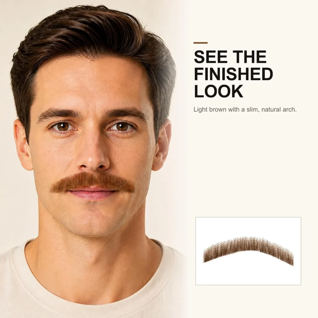 Light Brown Arched Facial Hair — listing detail