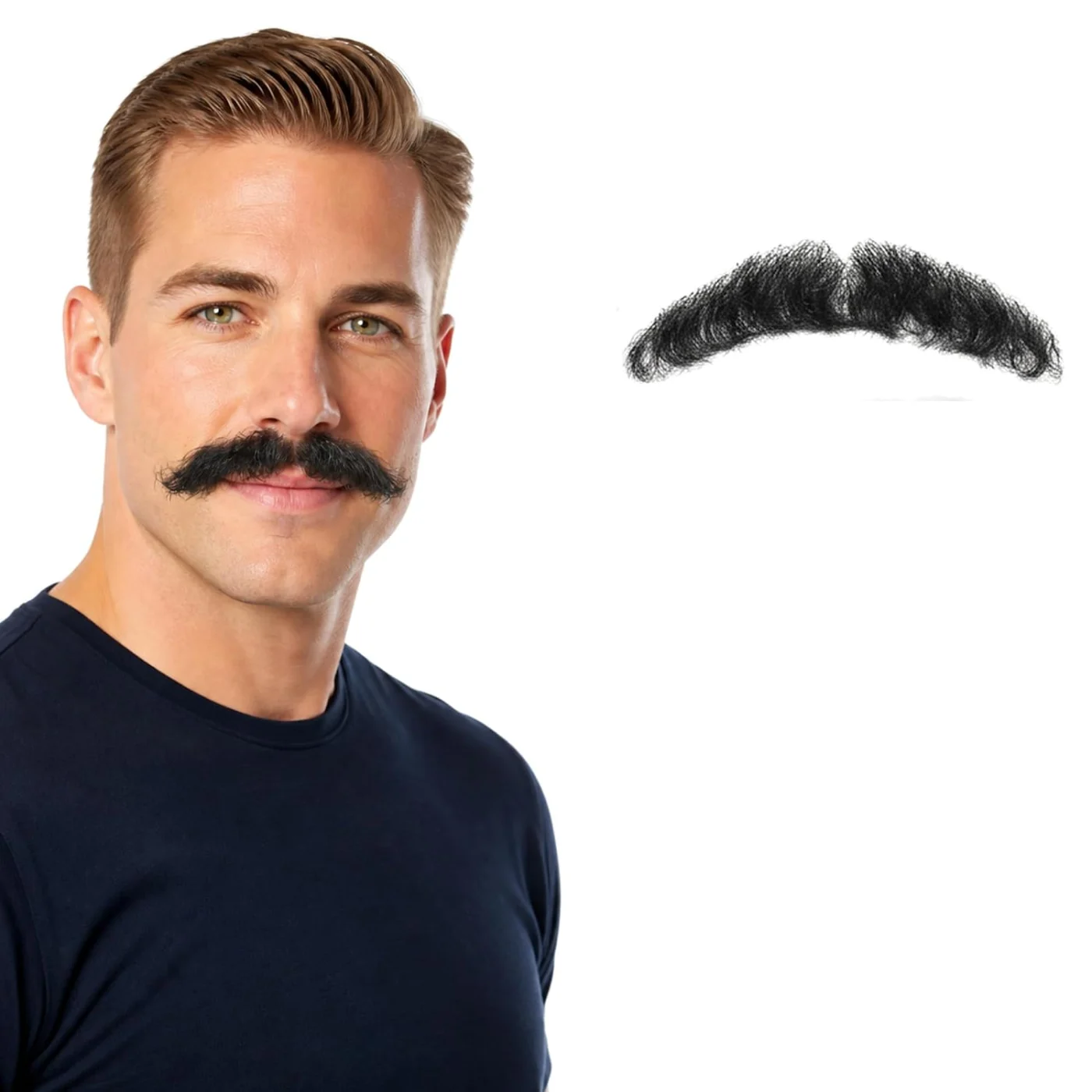 Black Wavy Mustache — product view