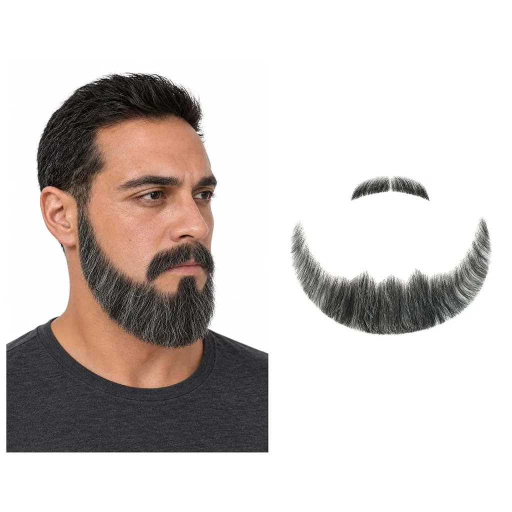 Black & Gray Full Beard & Mustache — product view