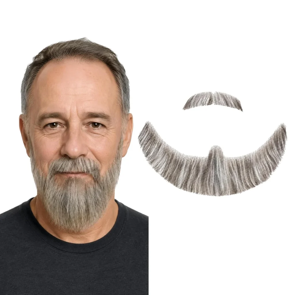 Light Gray Full Beard & Mustache — product view