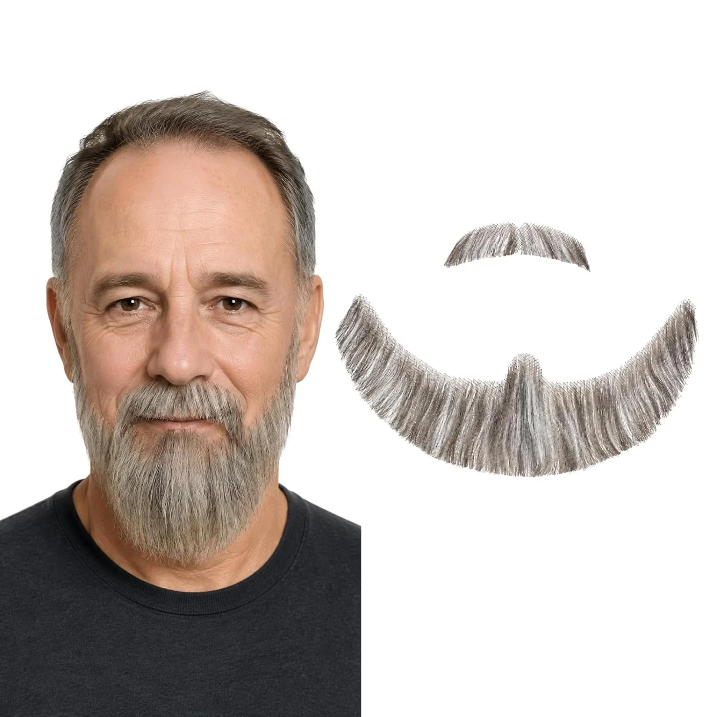 Light Gray Full Beard & Mustache — product view